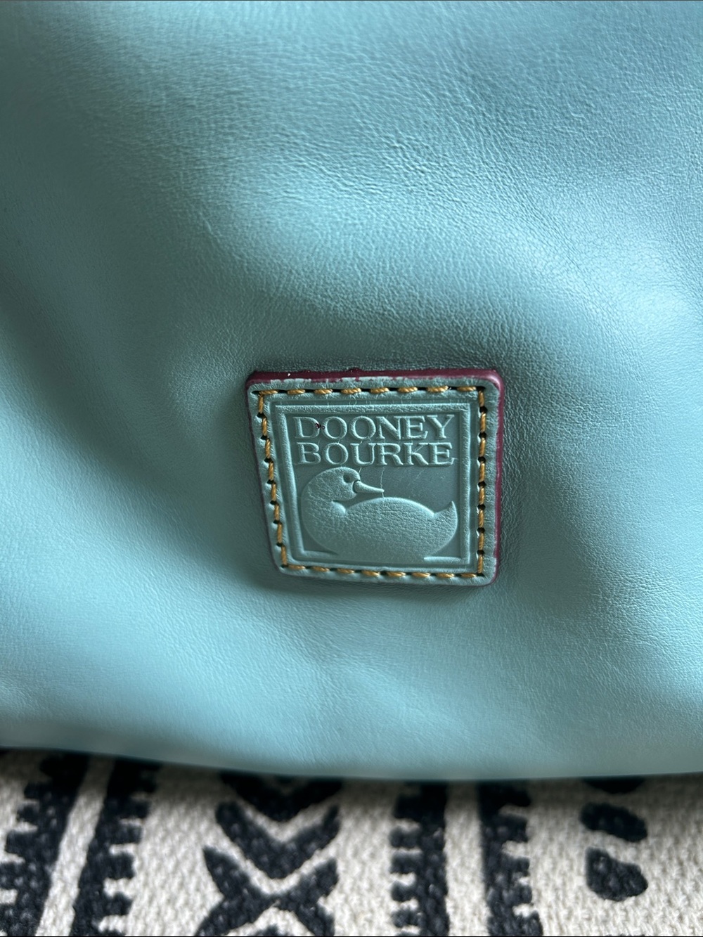Dooney & Bourke Large Pale Blue/Aqua Florentine Leather Satchel - Picture 3 of 16